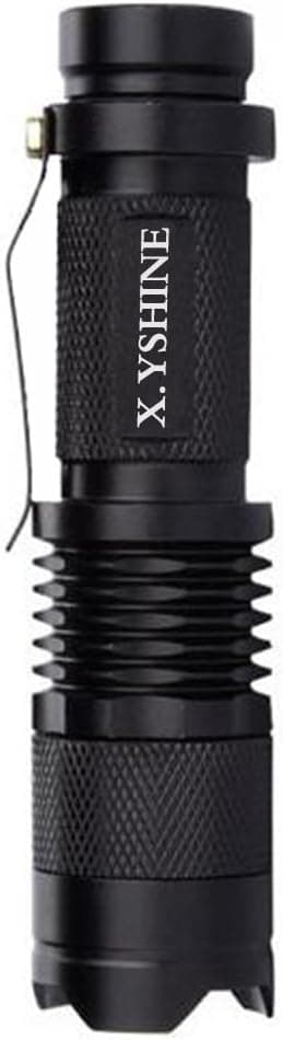 X.YShine Portable Mini Flashlight Zoomable CREE LED Ultra Bright White Light Flashlight with 3 Modes Water Resistant Lamp for Outdoor, Camping& Hiking