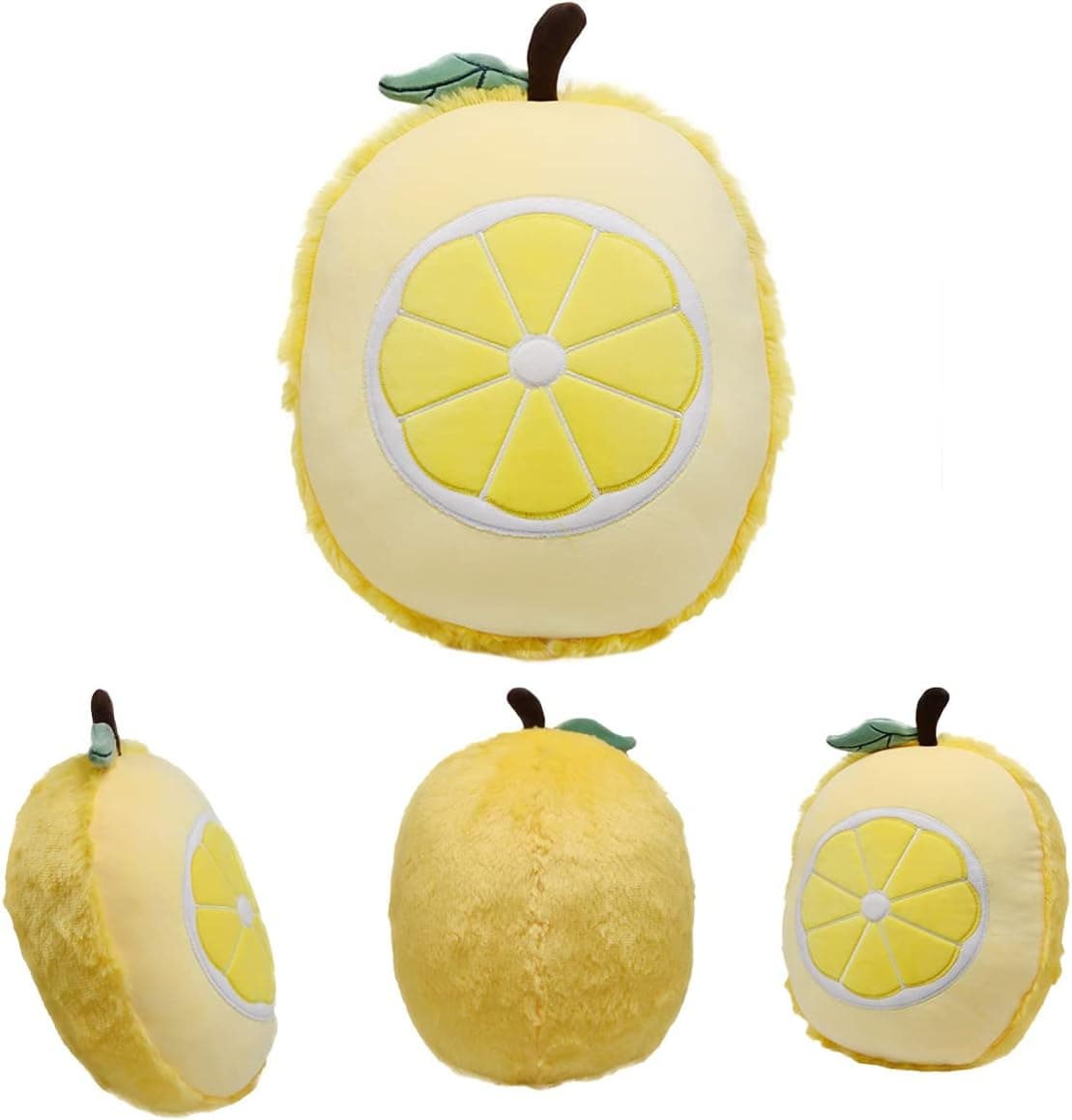 Lemon Plush Pillow Cute Fruit Stuffed Animal Soft Plushie Snuggly Hugging Pillow Toy Gifts for Kids Brithday Lemon Lover and Christmas 12.6 Inches (Yellow)