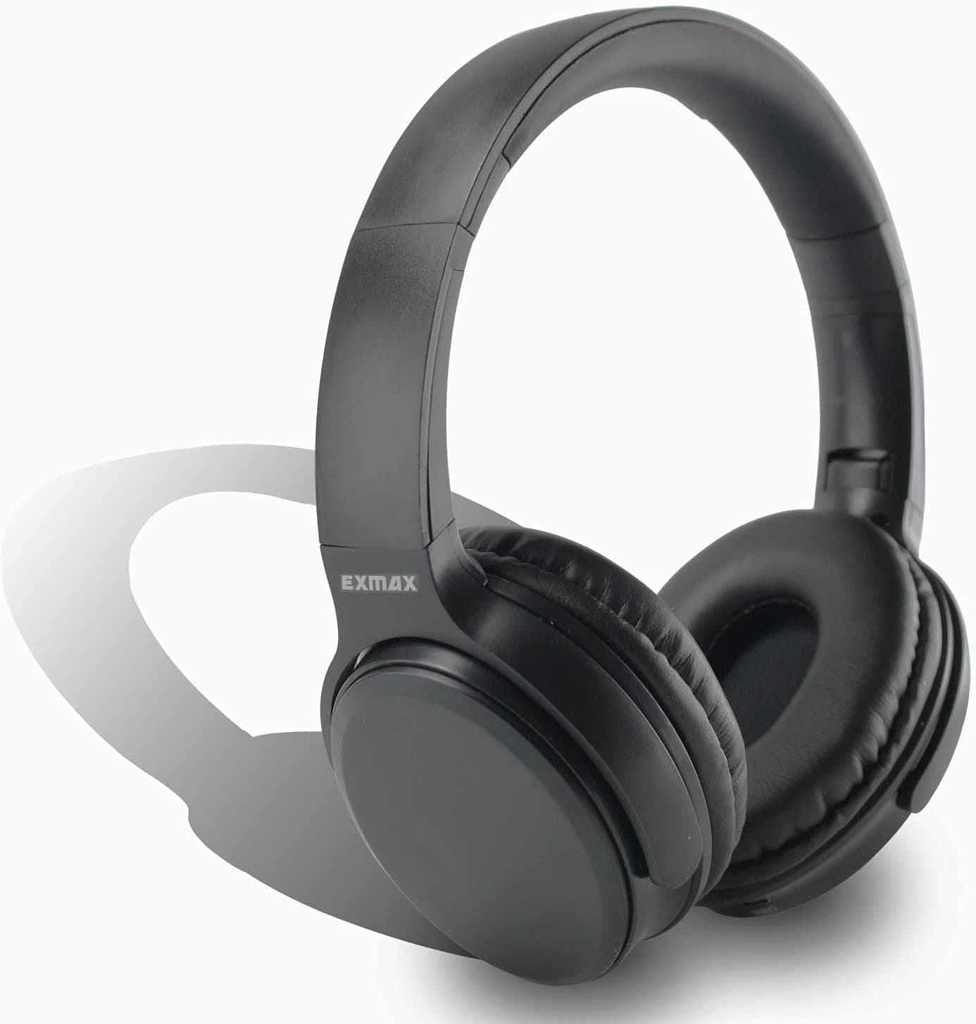 EXMAX H5 Bluetooth Headphones Over Ear Hi-Fi Stereo Wireless & Wired Over-Ear Headphones Headset + Microphone Foldable Comfortable Earmuffs Earpads 60 Hours Playtime for Online Class PC Cellphones TV