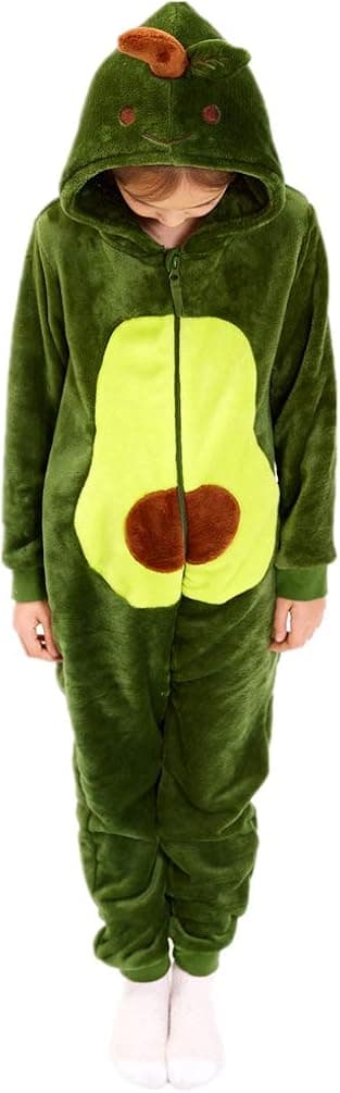 COSUSKET Kids Snug Fit Flannel Avocado Costume Animal Onesie Pajamas for Boys and Girls
