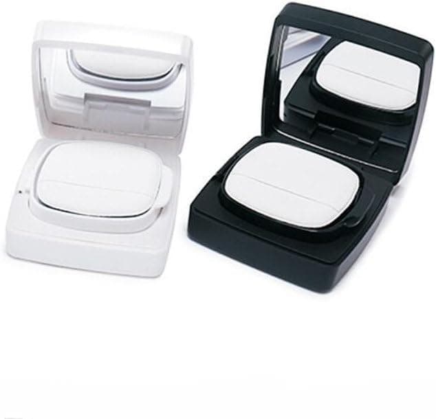 15ml 0.5oz Empty Compact Portable Make-up Powder Container Air Cushion Puff Case with Powder Puff and Mirror Quadrate Foundation BB Cream Box (Black)