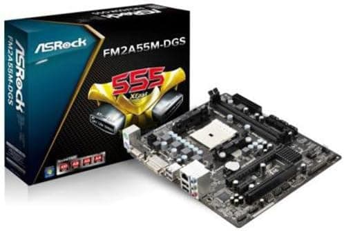 ASRock Socket FM2/AMD A55 FCH/DDR3/A&V&GbE/MicroATX Motherboard FM2A55M-DGS