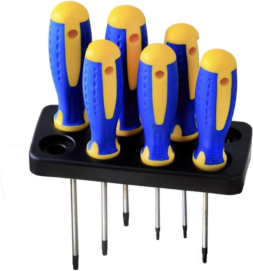 【SENHA TOOLS】6 piece Magnetic Torx Screwdriver Set | Star Screwdriver with Rack | Non-Skid Handle | Ergonomic Fluted | Professional Repair Tool