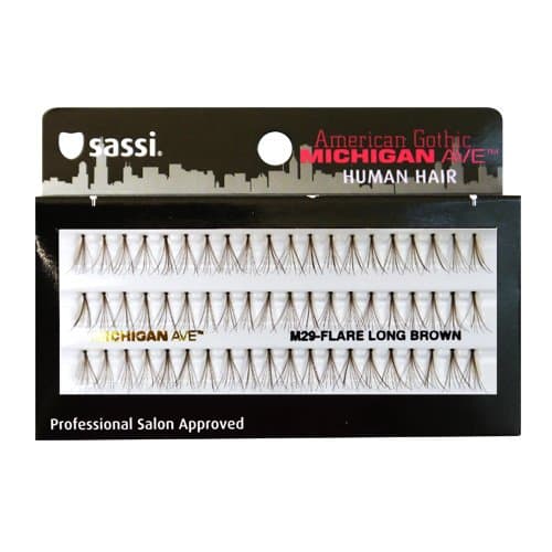 Sassi 804-M29 Michigan Ave 100% Human Hair Flare Long Eyelashes, Brown