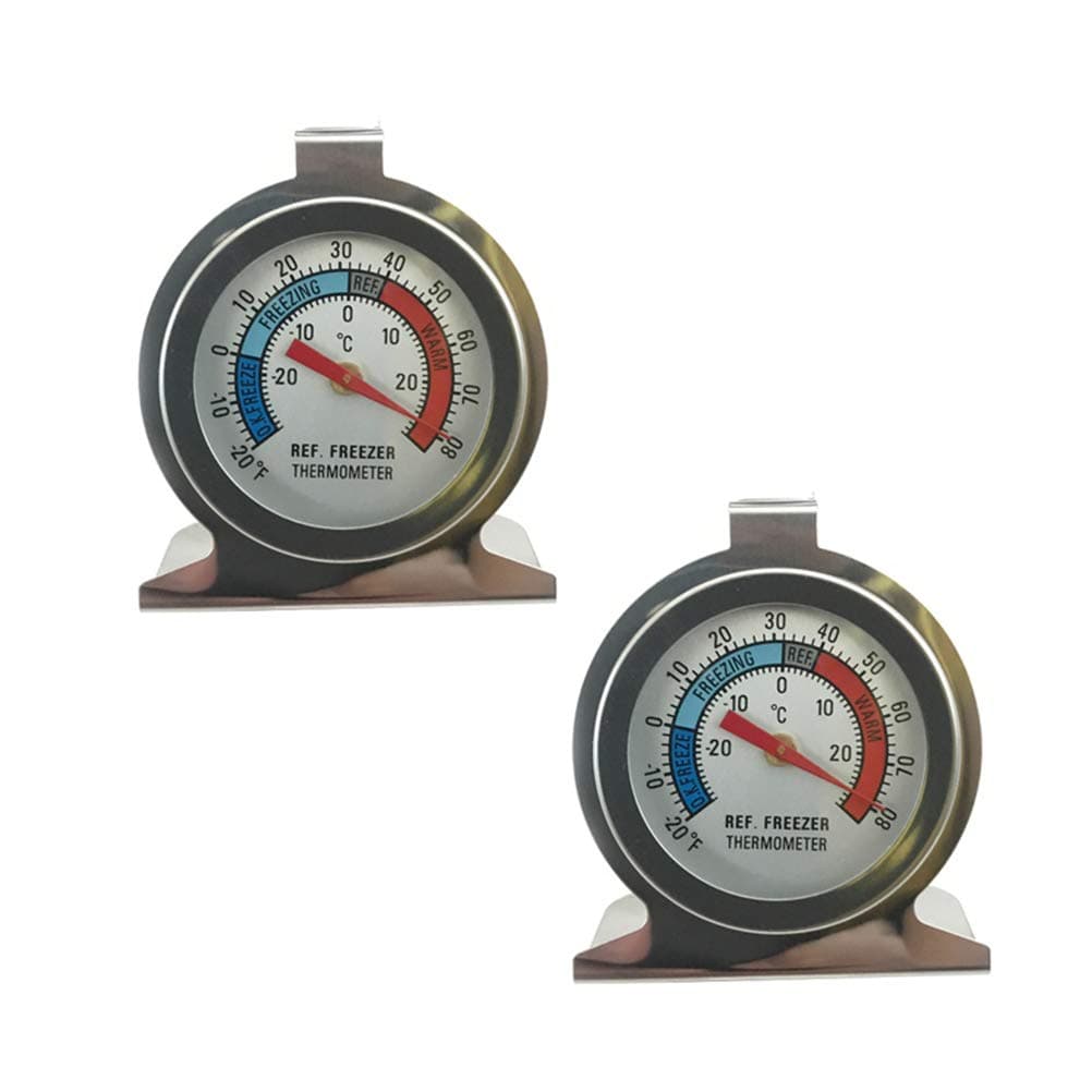 2 Pack Refrigerator Thermometers Large Classic Series Large Dial Fridge Thermometer