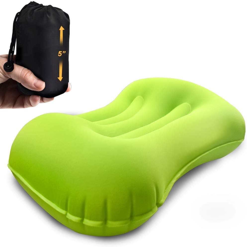 covacure Inflatable Camping Travel Pillow Push Button Inflation Pillows, Ultralight Compressible Pillows for Neck & Lumbar Support While Camp, Hiking,Backpacking