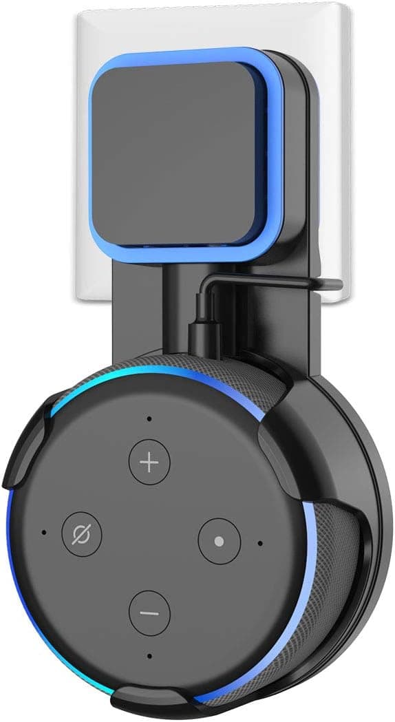 Echo Dot 3rd Gen Wall Mount - Outlet Wall Mount Holder for Echo Dot 3rd Generation, Built-in Cable Management ,A Space-Saving Solution - Black