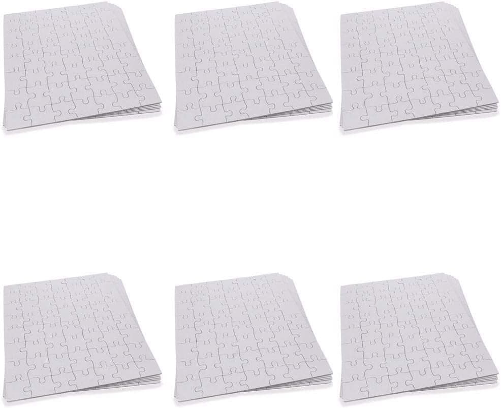 Set of 6 White Blank Create a Jigsaw Puzzles 10 Inches x 8 Inches