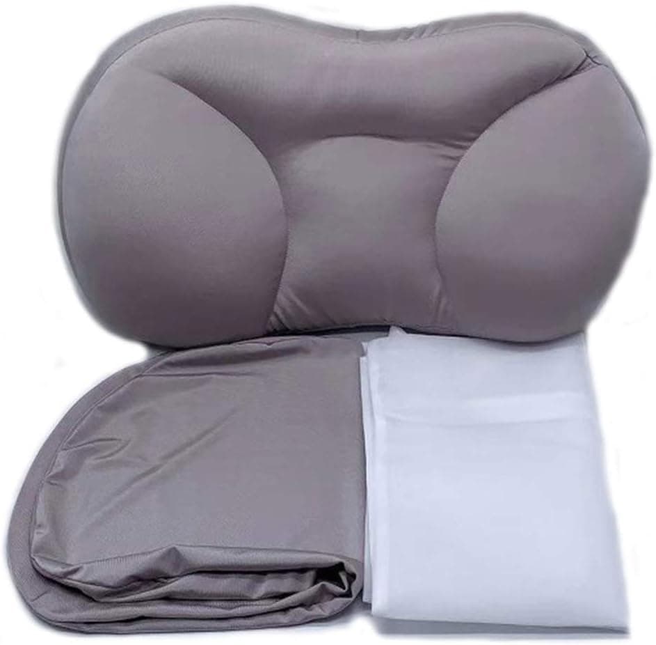 Nobrandd All-Round Sleep Pillow, Deep Sleep 3D Pillow Ergonomic Washable Travel Neck Pillows (Light Grey)