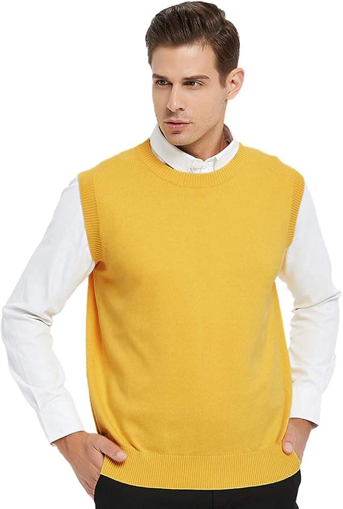 TOPTIE Men's Business Sweater Vest Cotton Jumper Top