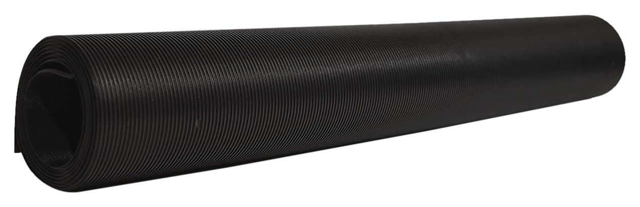 Black V Groove Plastic Utility Runner 27 Inch Wide (12 Feet)