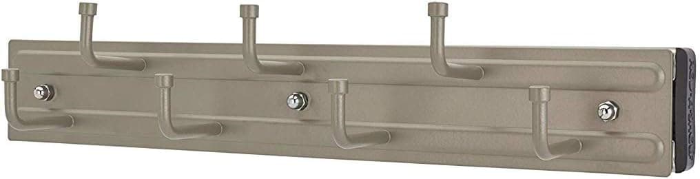 Rev-A-Shelf BRC-12SN 12-Inch Wall Mounted Pull Out Closet Belt and Scarf Organization Rack Accessories Holder Hanger with 7 Hooks, Satin Nickel
