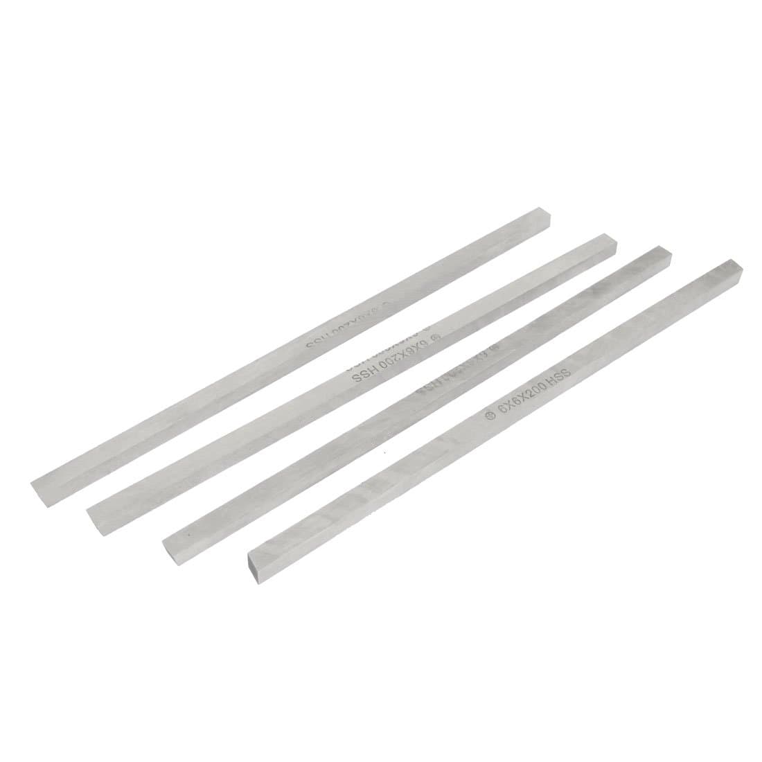 uxcell Square Milling Engraving Lathe HSS Tool Bit, 4 Piece, 6mm x 6mm x 200mm