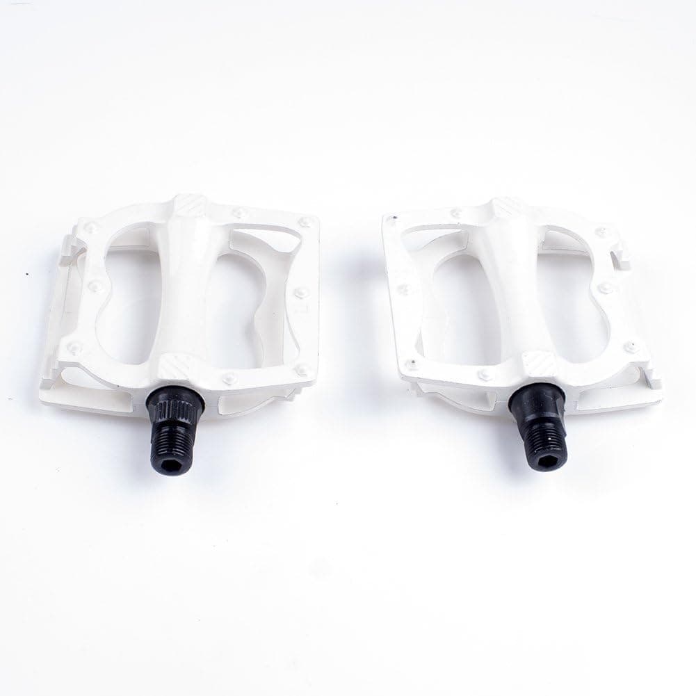 Senston 1 Pair New Bike MTB Road BMX Bicycle Cycling Aluminum Alloy Pedals Bright Color Axle Foot Rest White 5 Colors