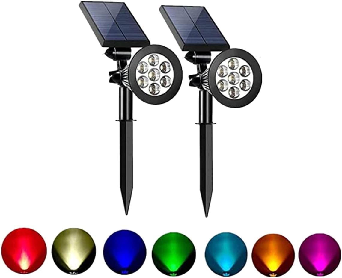 Outdoor Spotlight, 7 LED, Multicolor, Solar Spotlight Outdoor IP65 Waterproof, Color Changing Outdoor Lights, Solar LED Lights for Outdoor Use, Outdoor LED Lights, Pool Light, Garden Light