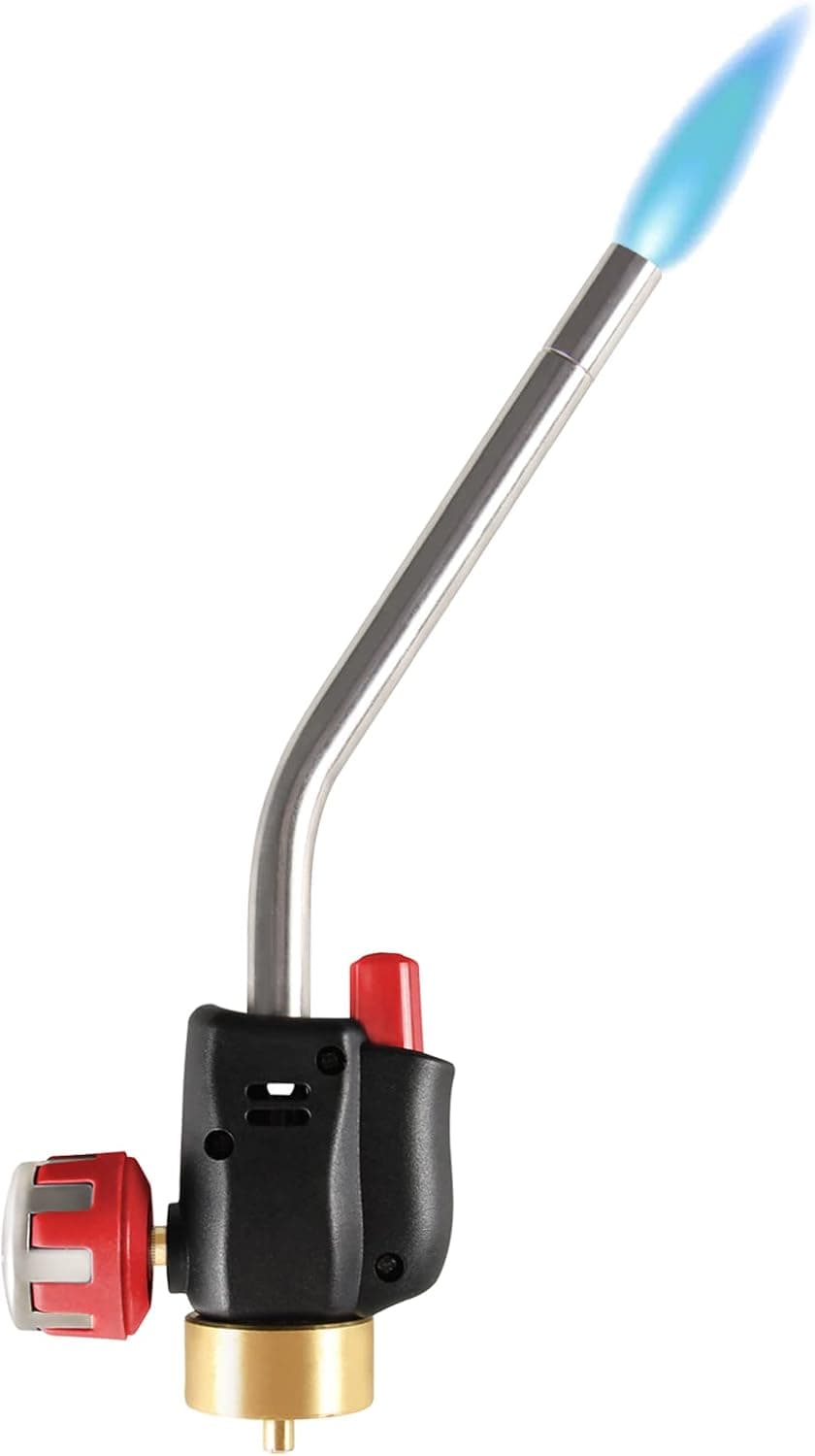 DOMINOX Propane Torch Head, Propane Torch Head with Lgniter, Mapp Gas Torch - Torch Head - Propane Torch for Cooking, Welding, Searing(Tank Not Included)