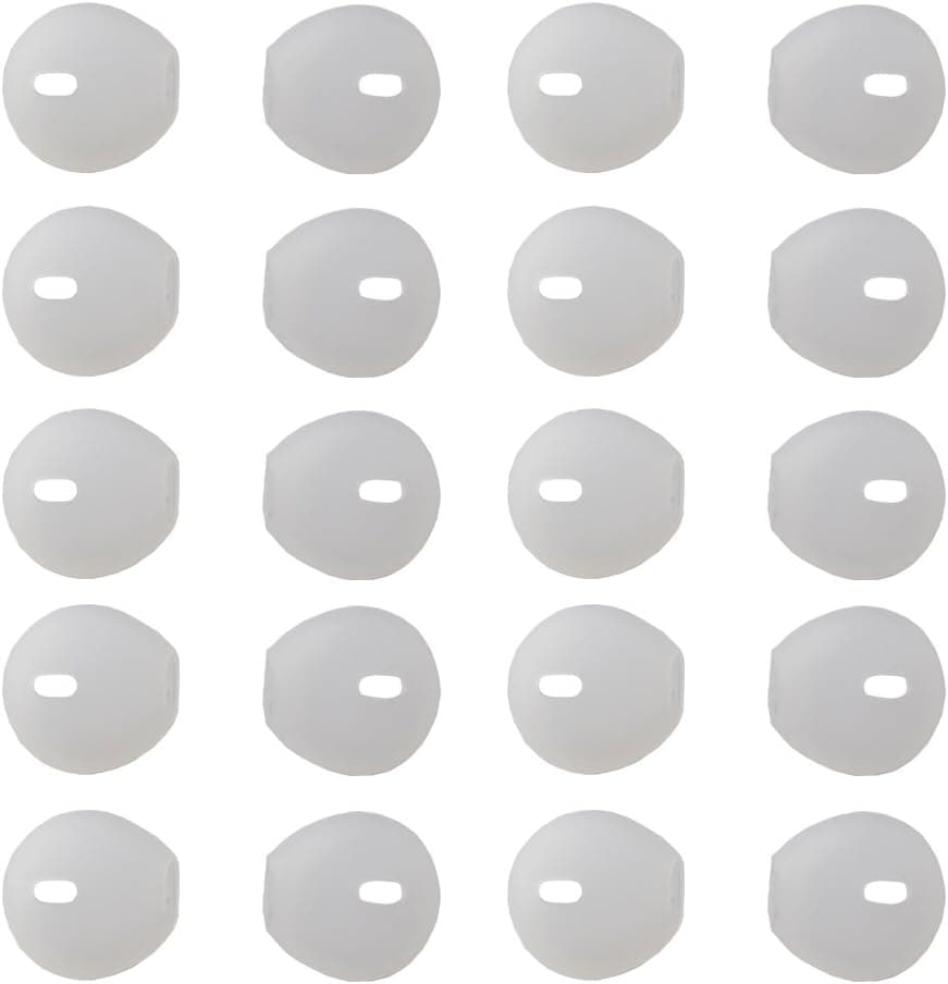 Motanar 20 Pieces for iPhone Earpods Silicone Cover Tips Replacement Ear Gels Buds Anti-Slip Silicone Soft Sport Earbud Tips for iPhone X/8/8 plus/7/7 plus/6s/6 plus/5s/5c/5 (Clear)