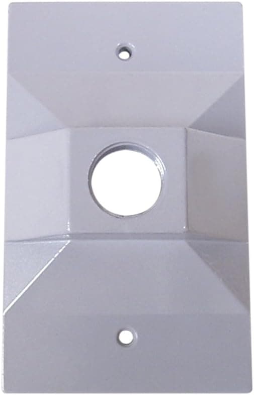 Topaz TOPWCR1150 1/2" 1-Hole White Rectangle Cover Weatherproof Box