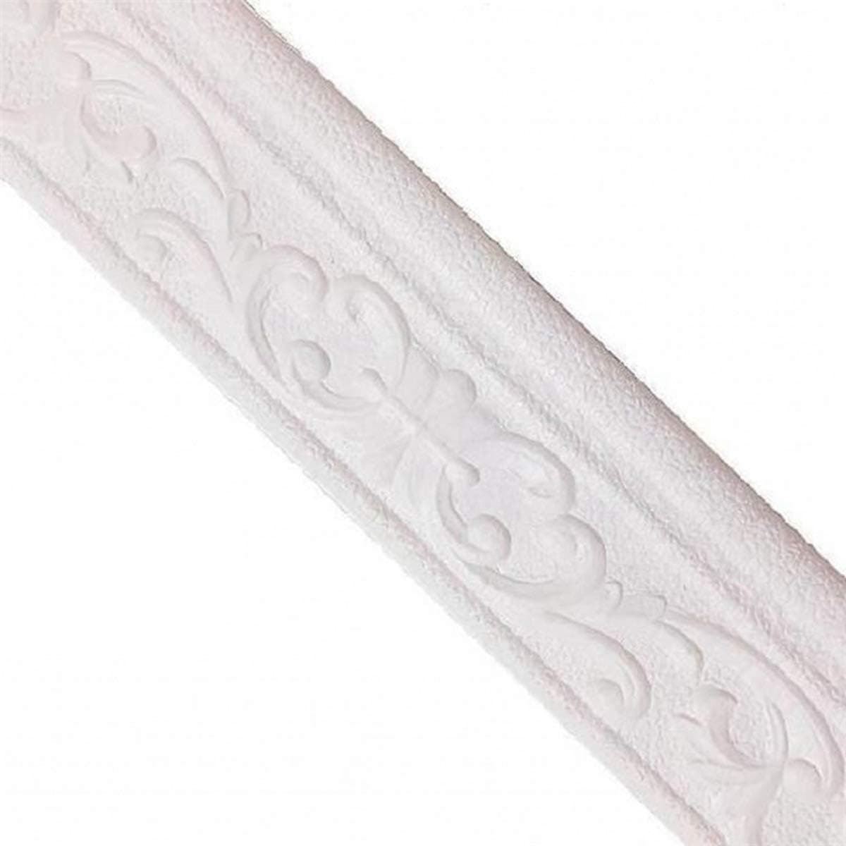 Weiba 90"x3" Self Adhesive Flexible Foam Molding Trim, 3D Sticky Decorative Wall Border Wall Lines Wallpaper for Home, Baseboard Corner Line(White)