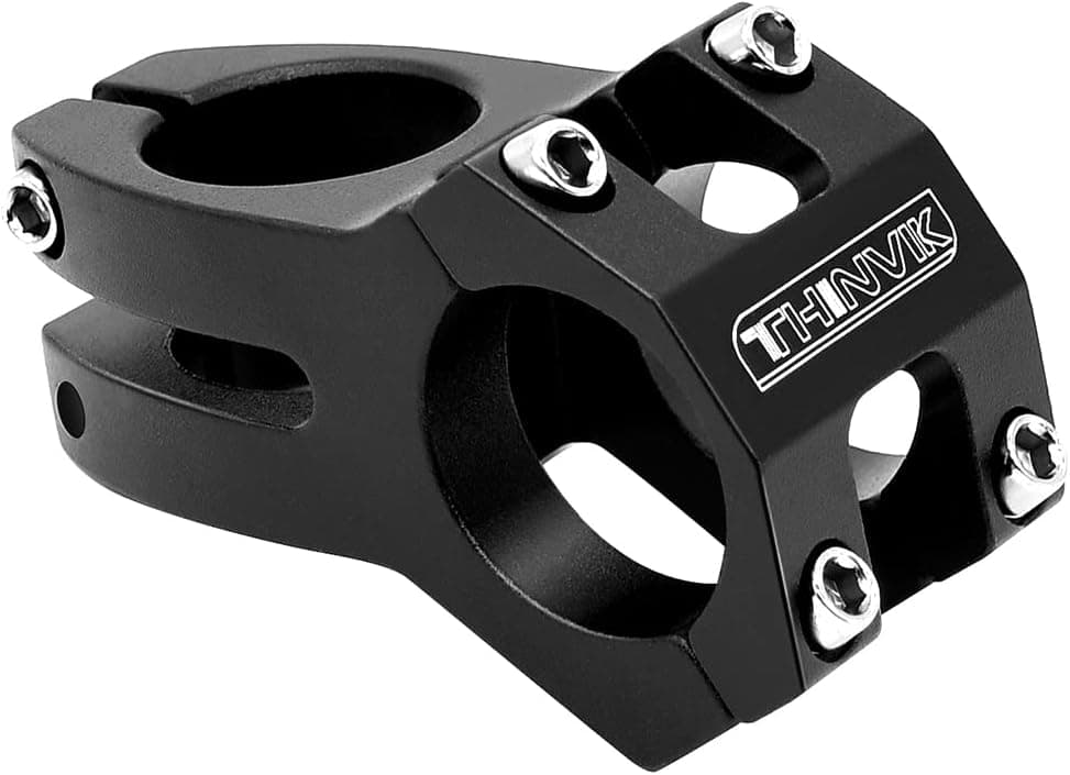 Thinvik 31.8mm Bike Stem MTB Short Handlebar Stem for Mountain Bike, BMX, Fixed Gear Cycling BMX Bicycle Handlebar Stem Aluminum Alloy 6061-0 Degree 45mm Length