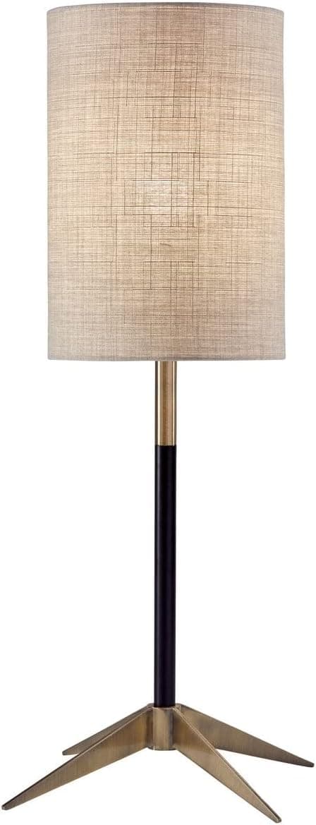 Adesso 3473-01 Davis, Table Lamp, Matte Black & Antique Brass