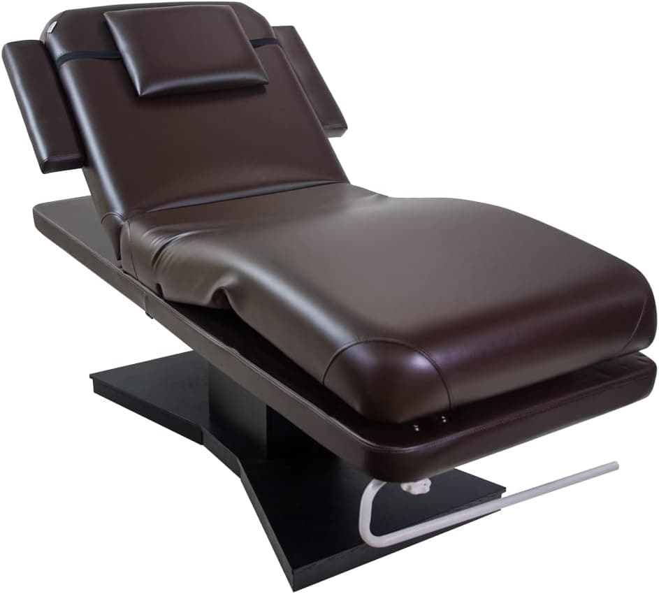 SKINACT Milo 3.0 Motor (with Independent Leg Adjustment) Electric Massage & Facial Bed/Table with Face Cradle Dark Brown