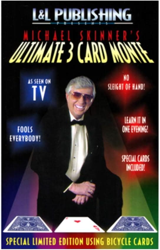 L&L Publishing Ultimate 3 Card Monte Card Trick - Skinner (Blue)