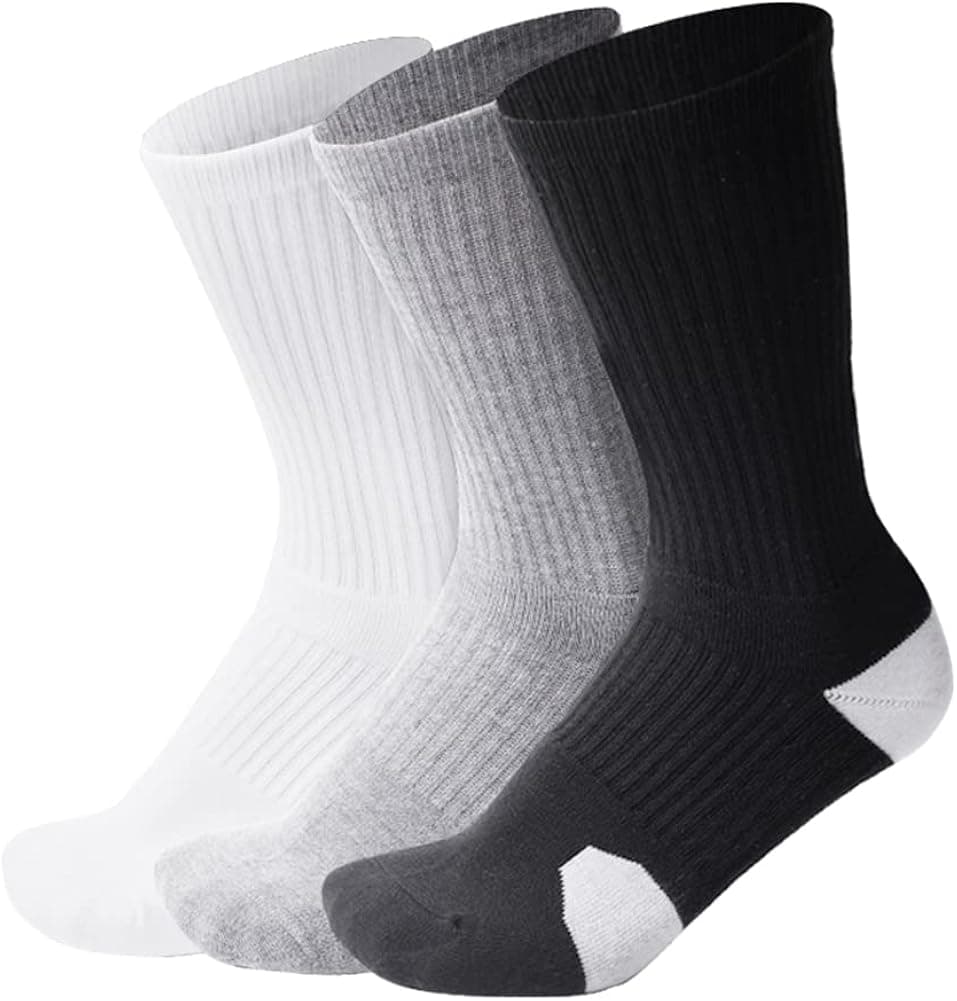 Huriman Elite Basketball Crew Socks, Sports Athletic Performance Compression Cushion Socks for Men and Women