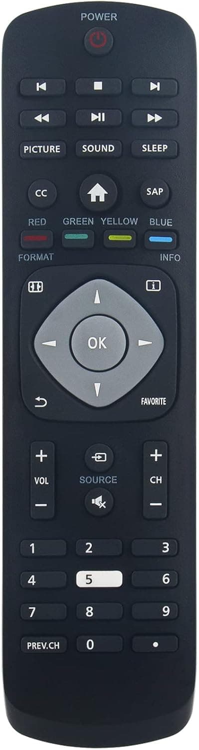 Remote Control Replacement Supports for Philips TV 3000 Series 24PFL3603 24PFL3603/F7 RR24PFL3603/F7 5000 Series 43PFL5922 50PFL5922 55PFL5922 65PFL5922 43PFL5922/F7 50PFL5922/F7 55PFL5922/F7