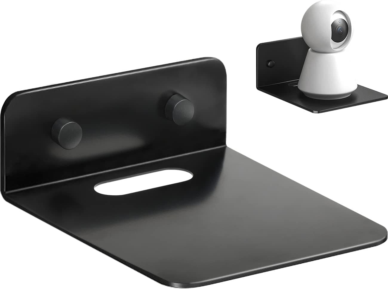 A.B Crew Drill-Free Wall Mount Baby Monitor Holder with Cable Hole Floating Wall Rack WiFi Router Wall Shelf Wall Storage Shelf Video Camera Shelf for Home Wall Decoration S