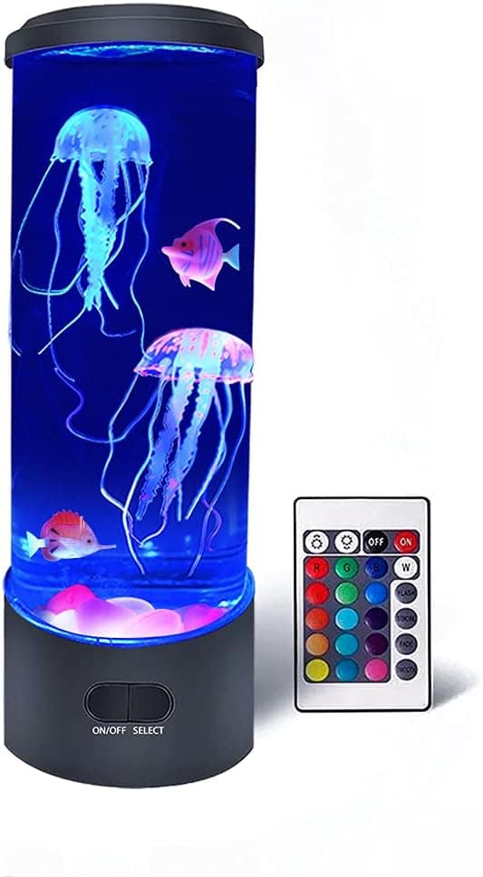 Rantuia Jellyfish Lava Lamp, Jellyfish Lamp with 16 Color Changing Lights, Aquarium Night Light, Suitable for Home Office Room Desktop Decoration with Remote Control