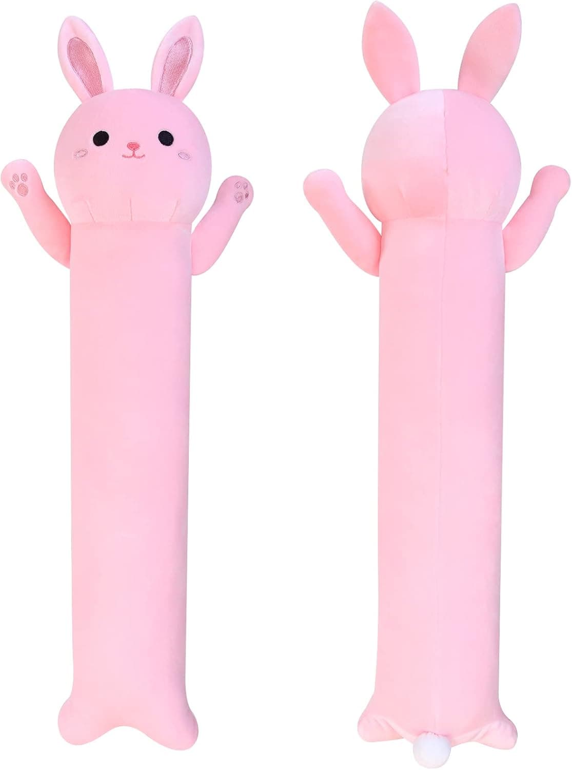 MUFEIRUO Long Bunny Plush Pillow Toy,23" Cute Pink Long Bunny Stuffed Animals Body Pillow Rabbit Plush Pillow Toy, Soft Long Sleeping Hugging Pillow for Kids Girls Boys Adults Birthday Easter Gifts