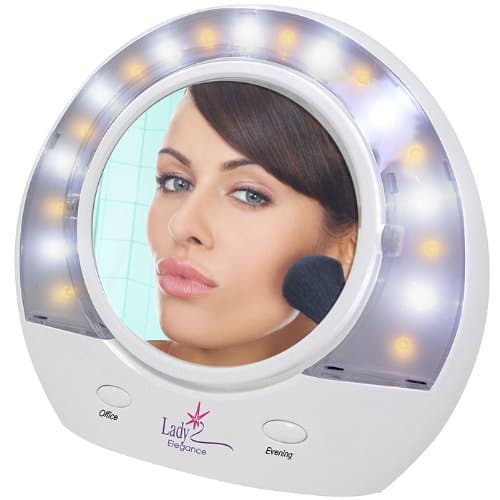 Trademark Global 82-5641, Lighted Day or Evening Magnifying Makeup Mirror