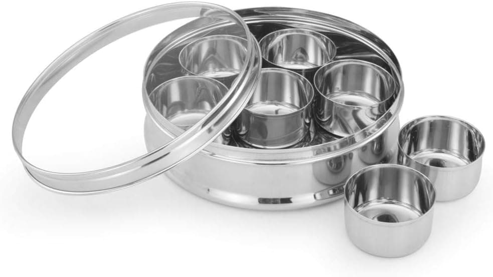 Expresso Crystal Bulging Masala/Dry Fruit/Spice Box Stainless Steel C'Thru Container_Big