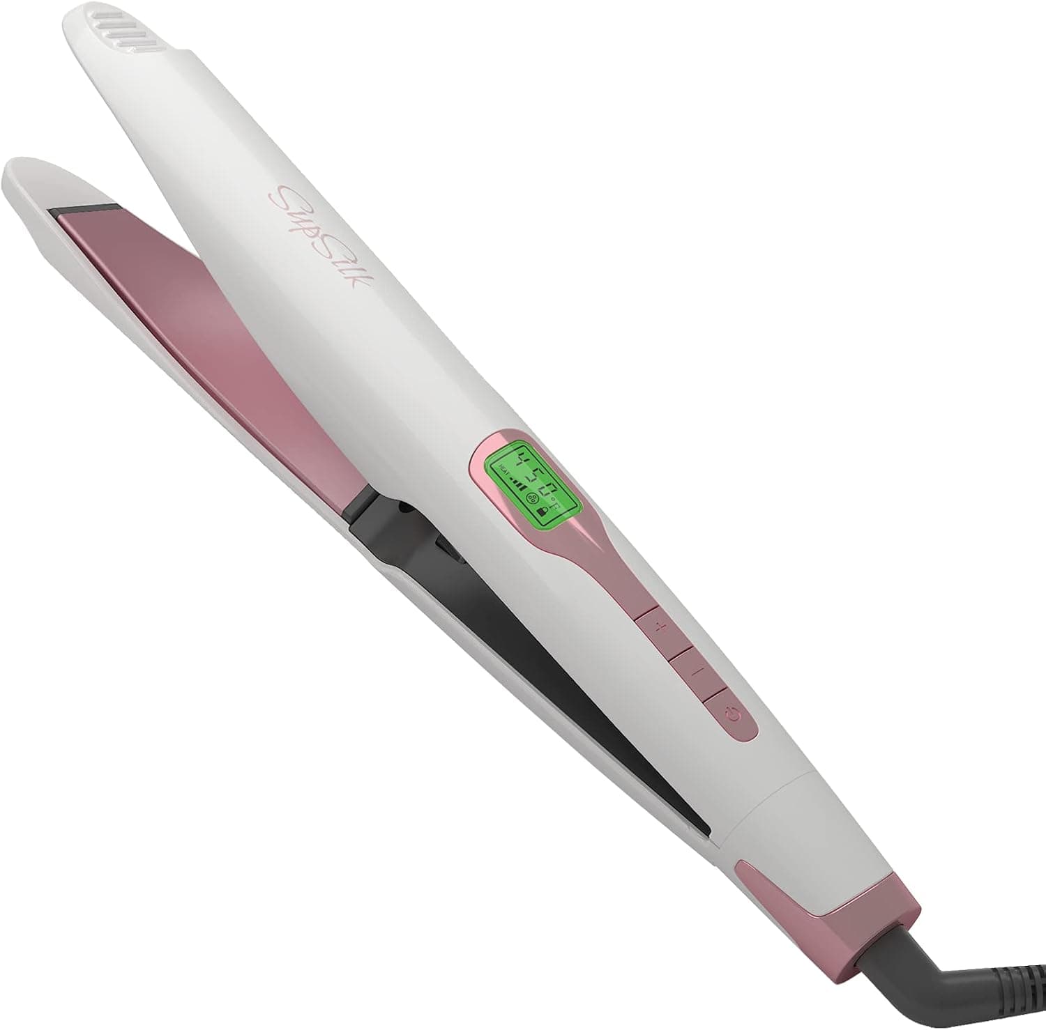 SupSilk 2-in-1 Hair Straightener and Hair Curler, Twist Curl Iron, Flat Iron Curling Iron in One for All Hair Types, Ceramic Tourmaline Negative Ionic Adjust Temperature 250-450°F Pearl White