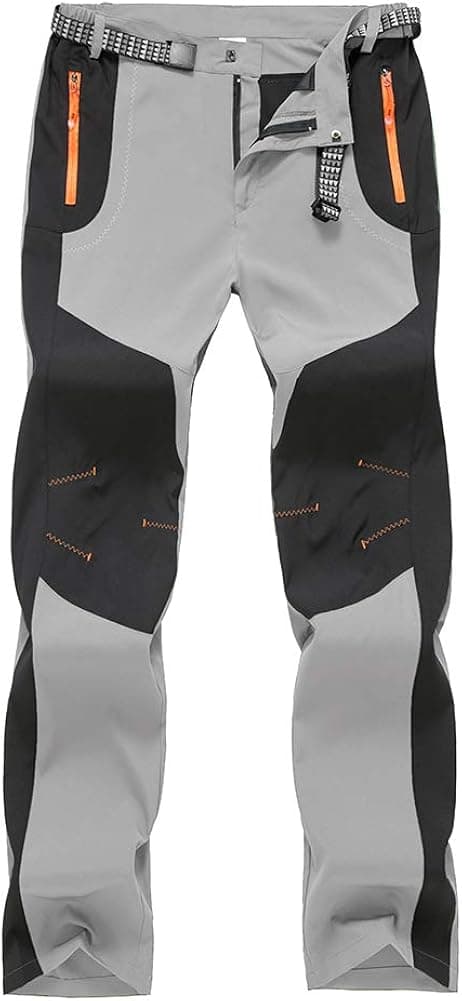 YSENTO Men Lightweight Quick Dry Outdoor Work Pants Athletic Pants Cargo Pockets(US 40, Light Grey)