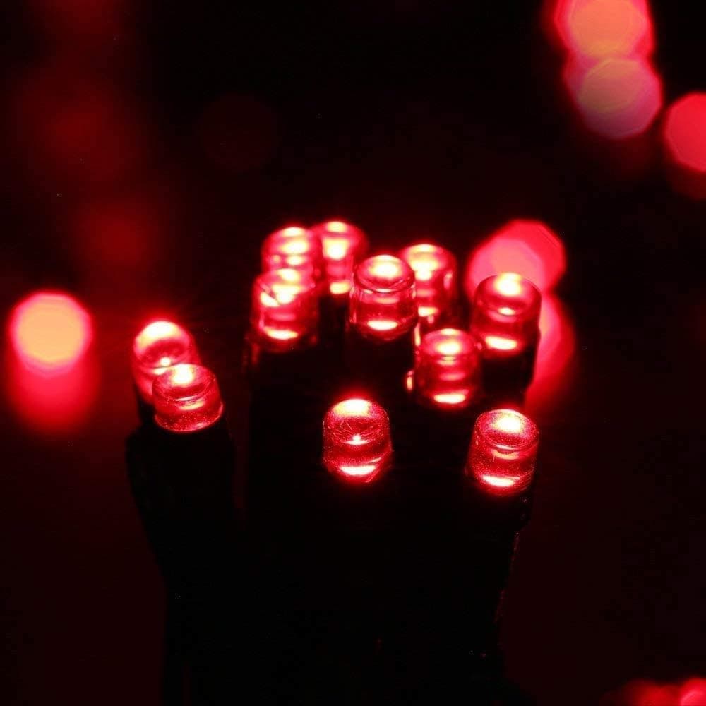 Jnaurb Solar String Lights Outdoor, 72ft 200 LED Solar Fairy Lights with 8 Modes, Waterproof Outdoor String Lights for Patio, Garden, Party, Christmas, Holiday Decorations(Red)