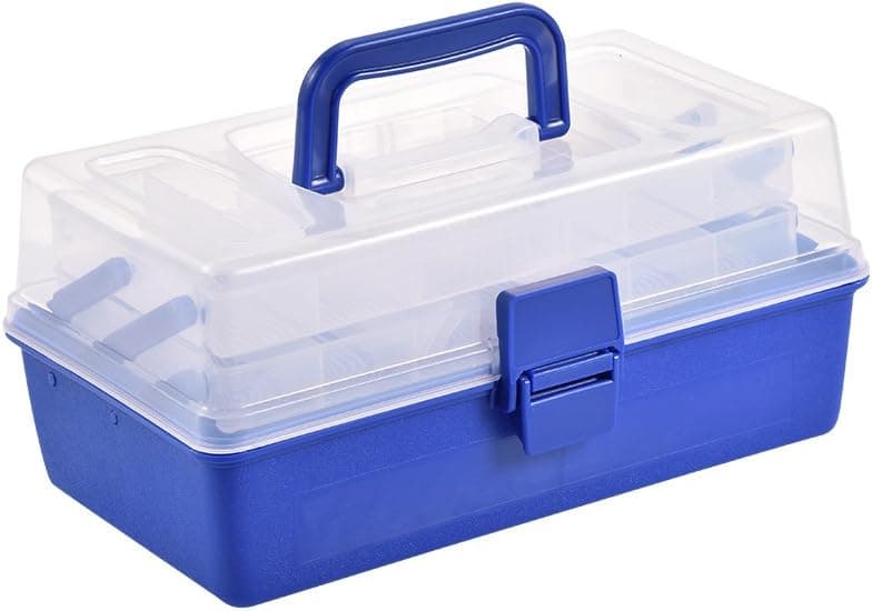 VGEBY Fishing Tackle Box, 3 Layers Large Capacity Lures Hooks Fishing Accessory Plastic Portable Storage Box