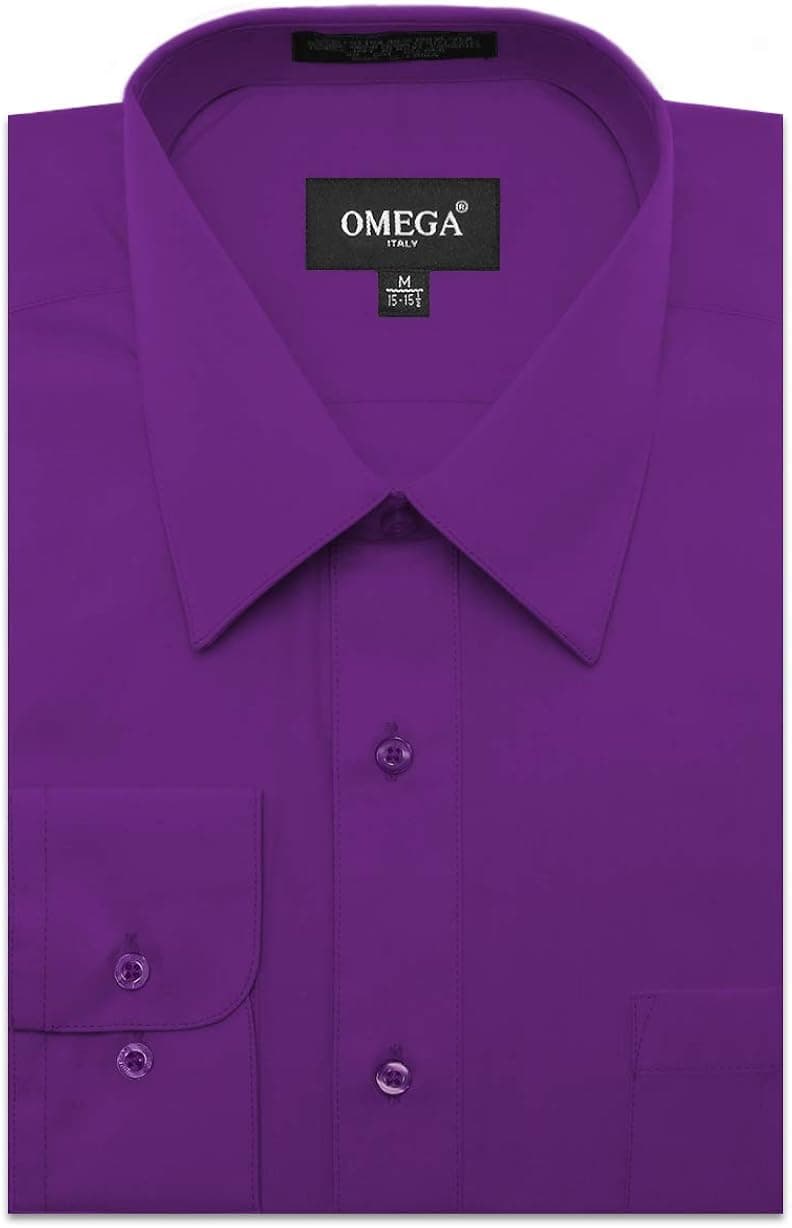 Men's Regular Fit Dress Shirt w/Pocket 19-19.5 Neck-34/35Sleeve (3XL) Purple