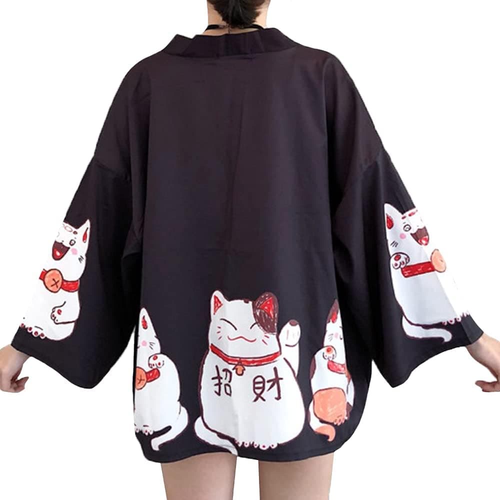 Women Japanese Kimono Cardigan Harajuku Coat Yukata Bathrobe Blouse Tops Outwear