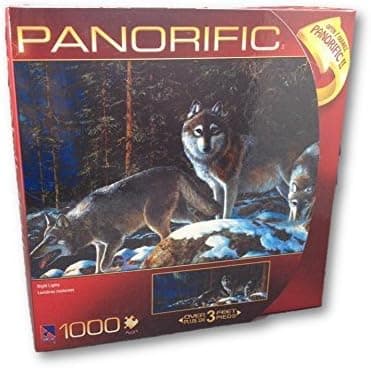 Panorific Jim Hansel 1000 Piece Jigsaw Puzzle: Night Lights Wolf