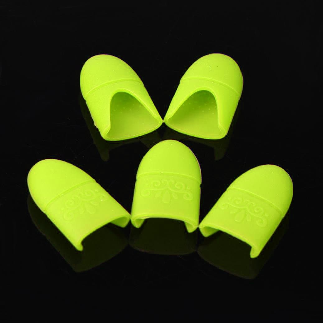 Wearable Nail Soakers Pad Holder, UV Gel Polish Remover Caps Tips, Acrylic Off or Nail Art Removal Tools. 5 Pieces Fingers, Reusable Silicone