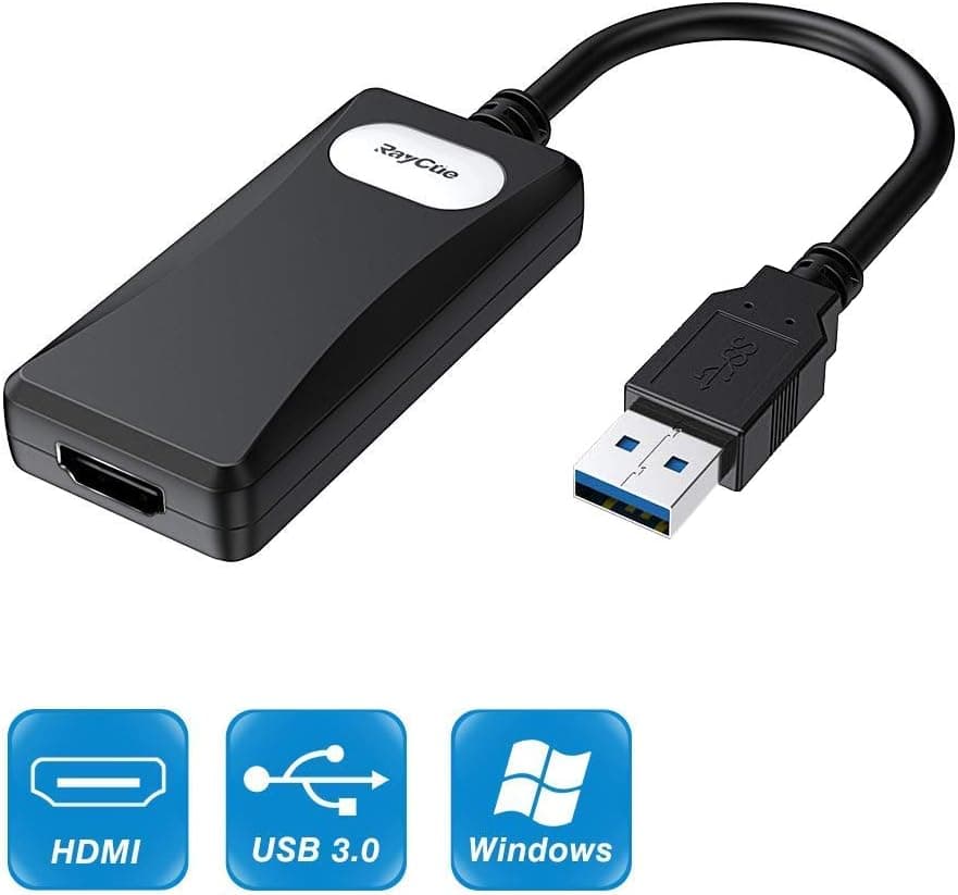 USB to HDMI, USB 3.0 to HDMI 1080P Video Cable Adapter with Audio Output for HDTV Monitor, Support Windows XP / 10/8.1/8 / 7 Computer Laptop [ NO MAC/Linux/Vista/Chrome/Firestick]