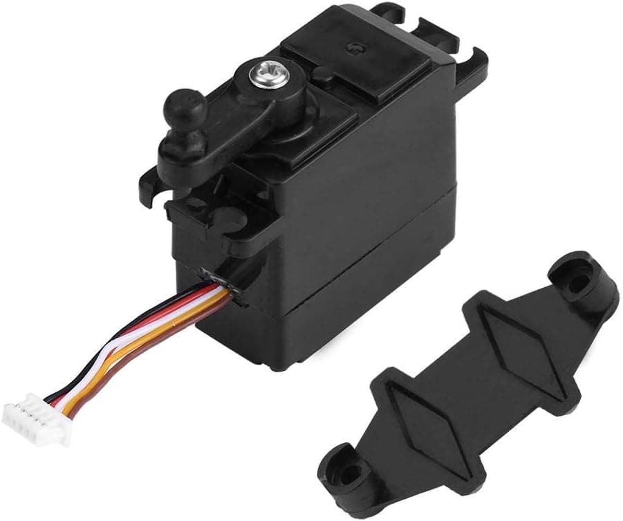Dilwe RC Car Servo, 5-Wire Steering Analog Servo Plastic Gear for XLH 9125 REMO HBX 1/10 1/16 RC Truck Truggy Car