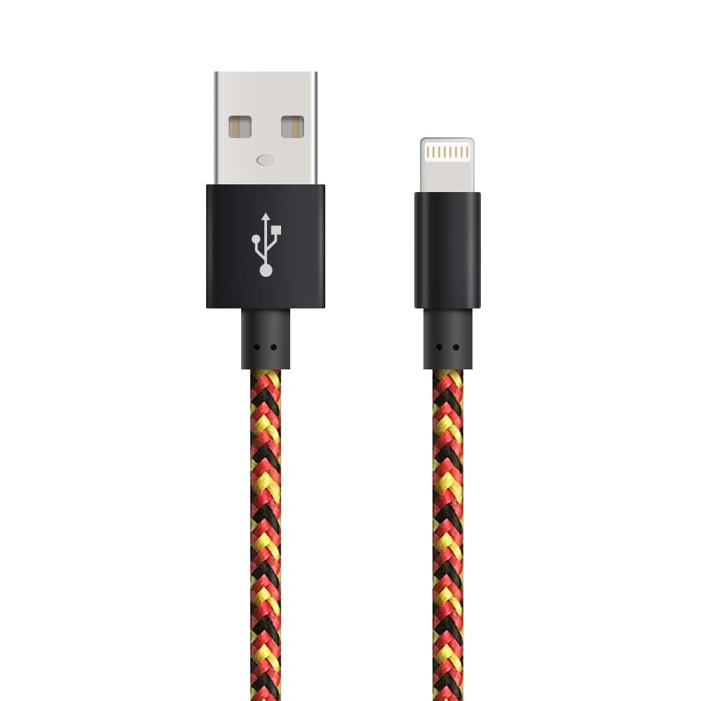 iPhone Charger Cable,MFI Certified 3M Charging Cable USB Syncing Data,Nylon Braided Cord Charger Compatible iPhone 14 13 12 11 Pro Max XR XS X 8 7 6 Plus SE and More (RED-Yellow-Black)