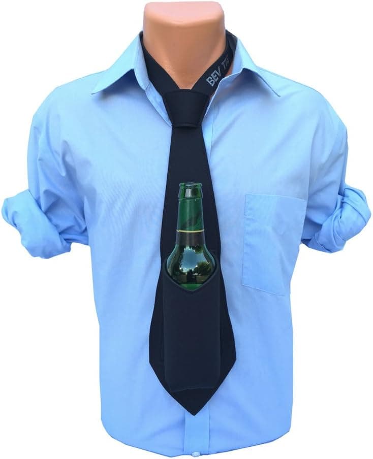 The Original Bev Tie - Hands Free Drink Holder - Beer Tie (Black)