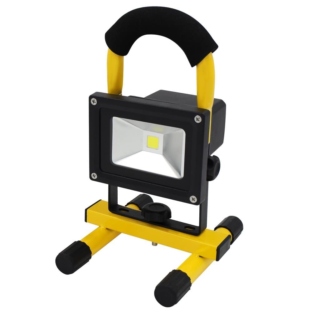 Portable Rechargeable Cordless LED Work Light Flood Light, Durable Waterproof Emergency Light Trouble Light w/Stand for Car Traveling Camping Fishing, 6000K Daylight 400-450LM, Waterproof - RWL-01
