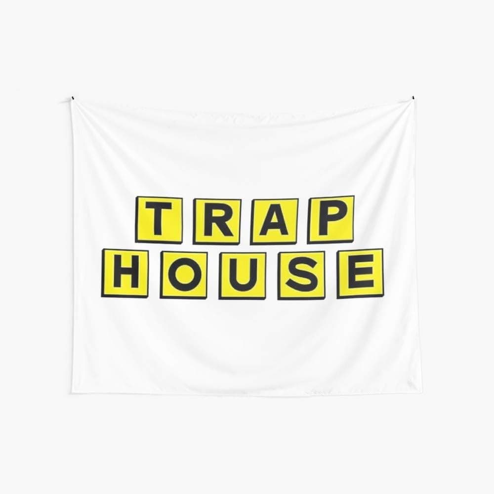Noick Trap House 3D Boutique Wall Tapestry Pop Art Retro Micro Microfiber Peach Peach Home Decoration 59.1X51.2 in