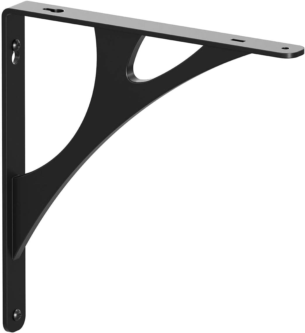Shelf-Made Manhattan Steel D x 1 in. W x 10 in. H Black, 500 lbs, Decorative Shelf Bracket