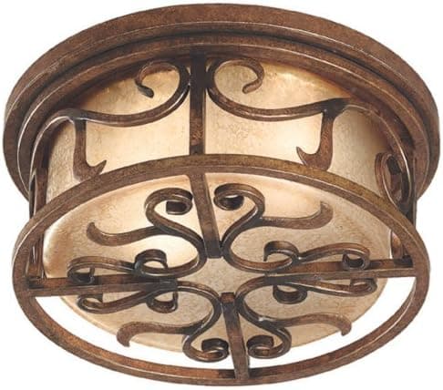 Kenroy Home 3223 Verona Two Light Flush Mount, Aged Golden